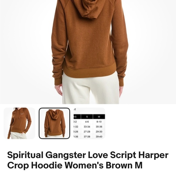 NWT Spiritual Gangster Love Brown Hoodie Size Small - Picture 3 of 7